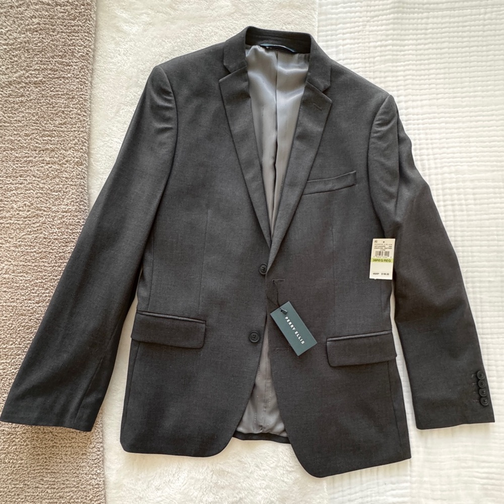 Perry Ellis Blazer 38R in Charcoal Heather NWT